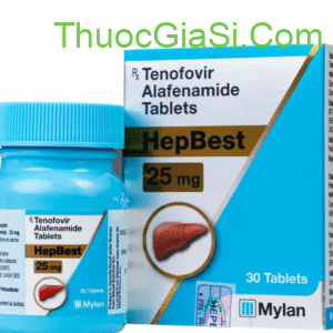HepBest 25mg - Tenofovir Alafenamide - Điều trị viêm gan B - Hộp 30 viên - Ấn Độ (Mylan)