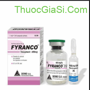 Fyranco 400 mg (Teicoplanin) - thuốc điều trị nhiễm khuẩn hô háp, cơ, xương khớp, tiết niệu 2 Fyranco 400 mg có tác dụng gi|thuocgiasi.com