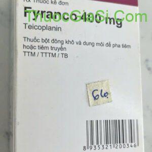 Fyranco 400 mg (Teicoplanin) - thuốc điều trị nhiễm khuẩn hô háp, cơ, xương khớp, tiết niệu 1 Fyranco 400mg là thuốc gì? công dụng, các dung|thuocgiasi.com