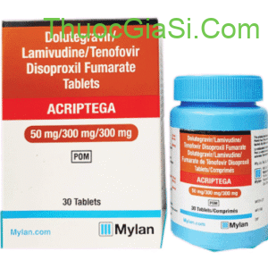 Acriptega – Dolutegravir/Lamivudine/Tenofovir – Điều trị HIV – Hộp 30 viên – Mylan