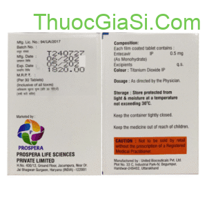 Barade-0.5 (Entecavir 0.5 mg) - thuốc điều trị viêm gan mạn tính 2 thuoc Barade 0.5