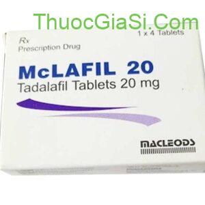 Thuốc McLafil 20 MACLEODS (Tadalafil 20mg) h/4v điều trị rối loạn cương dương