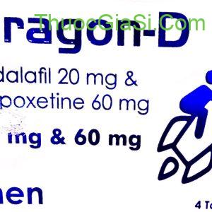 Thuốc Dragon D (Tadalafil 20mg+Dapoxetine 60mg) for men điều trị liệt dương, xuất tinh sớm, yếu sinh lý, rối loạn cương dương