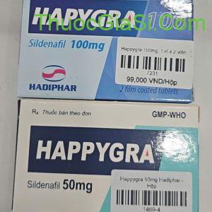 Hapygra 100 Hadiphar (Sildenafil 100mg) điều trị rối loạn cương dương, dương vật bị xìu sớm