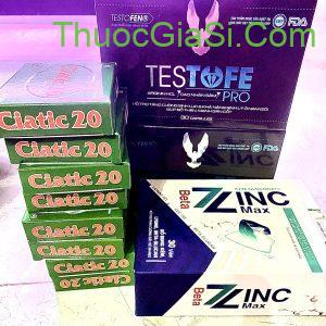 Thuốc Ciatic 20 (TADALAFIL 20MG) H/2v điều trị rối loạn cương dương nam giới 2 Ciatic 20 Tadalafil 20mg Testofe Pro Beta Zinc Max