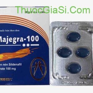 Majegra 100 (Sildenafil 100mg) - thuốc rối loạn cương dương - hộp 1 vỉ x 4 viên