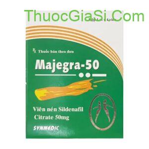 Majegra-50 (Sildenafil 50mg)  hộp 1 vỉ x 4 viên trị rối loạn cương dương - SYNMEDIC