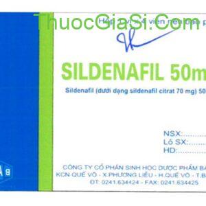 SILDENAFIL 50mg BAB Ba Đình Pharma hộp 1 vỉ x 4 viên điều trị rối loạn cương dương