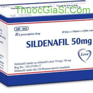 Sildenafil 50mg Love vỉ 4 viên điều trị tăng áp động mạch phổi, rối loạn cương dương