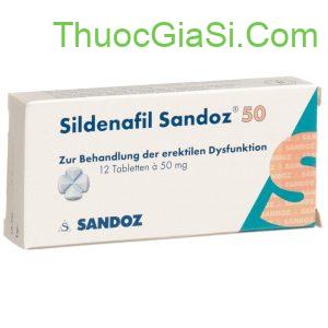 Sildenafil Sandoz 50 điều trị rối loạn cương dương, dương vật không đạt cương cứng