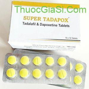 SUPER TADAPOX (Tadalafil 40mg và Dapoxetine 60mg) h/100v điều trị rối loạn cương dương kèm xuất tinh sớm