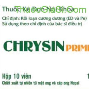 Thuốc Chrysin Primium 100mg điều trị rối loạn cương dương ED và Pe