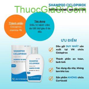 Shampoo Ciclopirox - điều trị nấm đầu VCP 100ml