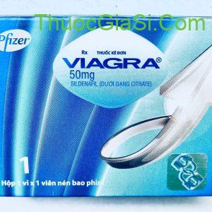 Viagra 50mg  trị rối loạn cương dương Pfizer Mỹ (1 vỉ x 1 viên)