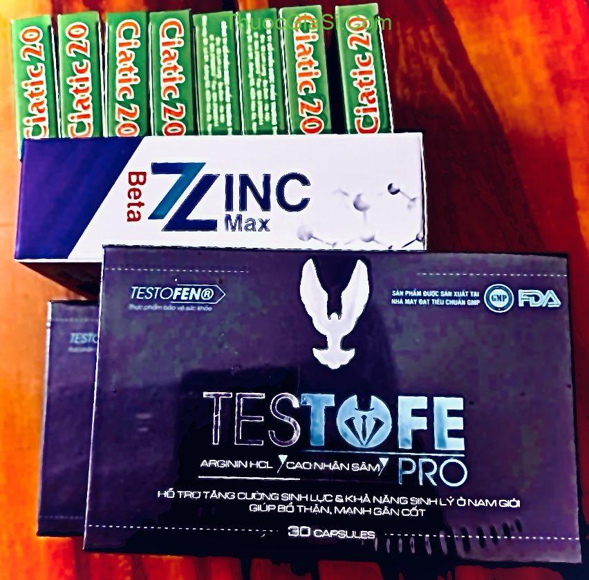 Ciatic 20 (Tadalafil 20mg), Beta Zinc Max (Kẽm Gluconate, Testofe Pro Ciatic 20 (Tadalafil 20mg), Beta Zinc Max (Kẽm Gluconate, Testofe Pro