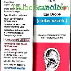 Candid Ear Drops Glenmark điều trị nhiễm nấm tai (15ml)