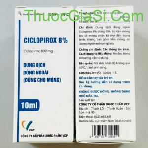 Ciclopirox 8% VCP 10ml dung dịch bôi trị nấm móng(khách sỉ ib)