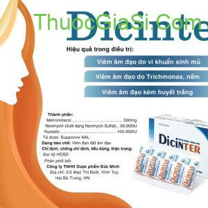 Dicinter điều trị viêm âm đạo kèm huyết trắng, nấm, vi khuẩn