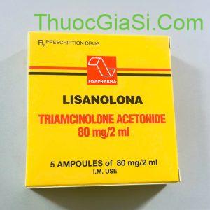 Lisanolona 80mg/2ml thuốc tiêm điều trị dị ứng, sẹo lồi, viêm khớp (giá sỉ)