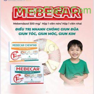MEBECAR (Mebendazol 500mg) điều trị nhiễm giun sán đường ruột
