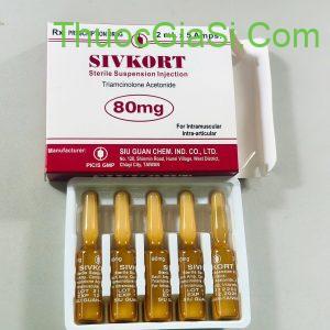 Sivkort 80mg/2ml (Triamcinolone Acetonide) thay thế Lisanolona 80mg/2ml - Điều trị viêm xương khớp, sẹo lồi