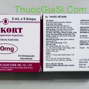 Sivkort 80mg/2ml (Triamcinolone Acetonide) thay thế Lisanolona 80mg/2ml - Điều trị viêm xương khớp, sẹo lồi 1 Sivkort80mg TriamcinoloneAcetonide Taiwan