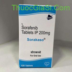 SORAKASO 200 (Sorafenib: 200mg) Kaso 120 viên - điều trị ưng thư gan, thận, tuyến giáp