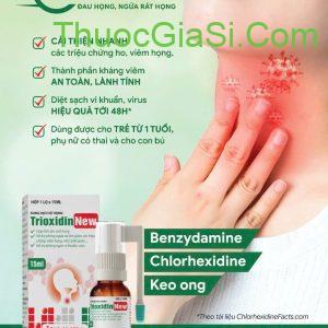 Dung dịch xịt họng Trioxidin New 15ml VCP giảm nhanh đau rát họng
