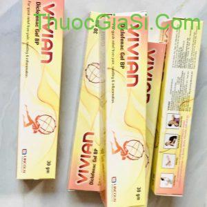 Thuốc VIVIAN 30g Diclofenac Gel BP LINCOLN bôi giảm đau xương khớp, kháng viêm