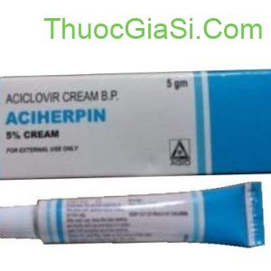 Aciherpin 5% cream bôi trị thủy đậu, herpes môi