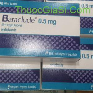 Baraclude 0.5mg (Entecavir 0.5 mg) Bristol điều trị viêm gan B mạn tính, xơ gan (3 vỉ x 10 viên)