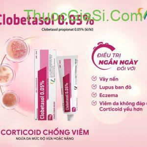 Clobetasol 0.05% 15g bôi ngứa mạnh, viêm da cơ địa, chàm