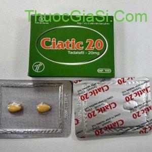 Ciatic 20 (TADALAFIL 20mg) thuốc điều trị rối loạn cương dương