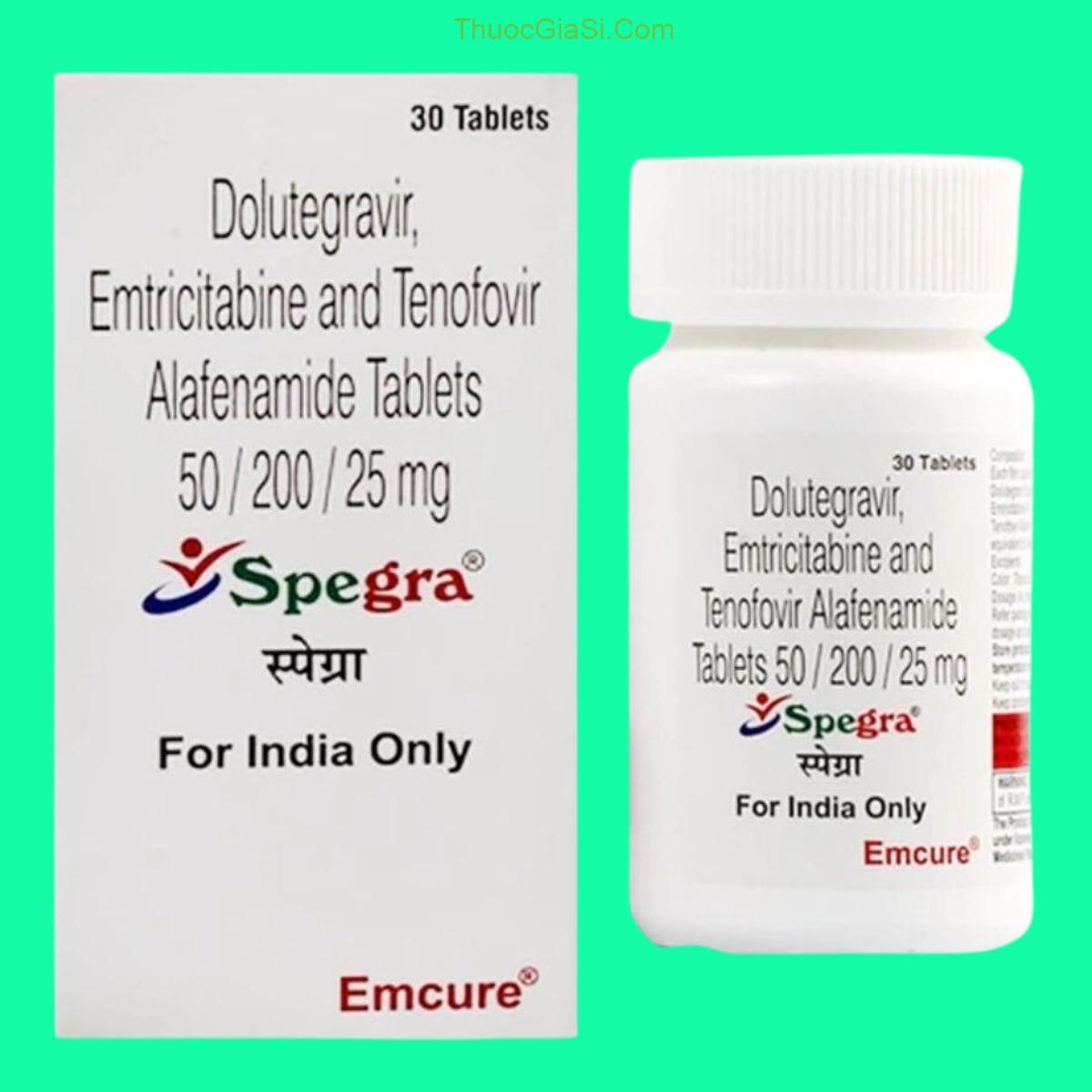 Thuốc Spegra 50mg/200mg/25mg Emcure điều trị HIV hộp 30 viên 5 spegra 50mg 200mg 25mg emcure dieu tri hiv hop 30 vien 5928 2