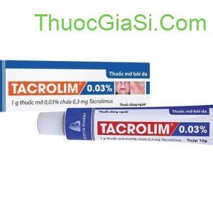 TACROLIM 0.03 tuýp 10g Boston (Tacrolimus 0.03%) điều trị chàm, viêm da cơ địa, dị ứng da