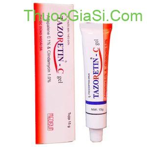 Tazoretin C Gel 15g điều trị mụn trứng cá, mụn thâm