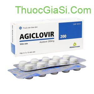 AGICLOVIR 200 (Aciclovir 200mg) hộp 2 vỉ x 10 viên nén