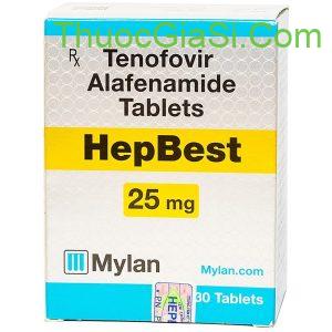 HEPBEST 25mg Mylan (Tenofovir Alafenamide Tablets) hộp 30 điều trị viêm gan