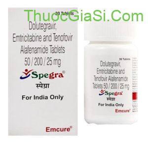 Thuốc Spegra 50mg/200mg/25mg Emcure điều trị HIV hộp 30 viên
