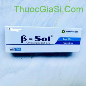 B Sol (Clobetasol 0.05%) Agimexpharm điều trị vảy nến, chàm, viêm da cơ địa, ngứa mạnh (10g)