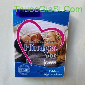Hindgra 100 (Sildenafil 100mg) hộp 1 vỉ x 4 viên điều trị rối loạn cương dương
