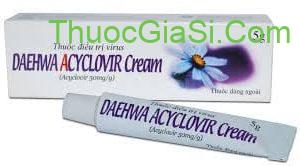 Daehwa Acyclovir Cream Hàn Quốc (màu tím) điều trị herpes, thủy đậu, sau phun xăm