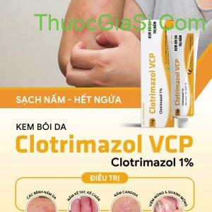 Clotrimazol VCP (Clotrimazole 1%) điều trị nấm da, lang ben, hắc lào, nấm móng, nấm đồng tiền