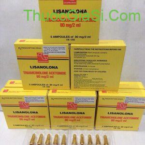 Lisanolona 80mg/2ml (hộp 5 ống x 2ml) tiêm sẹo lồi, viêm khớp