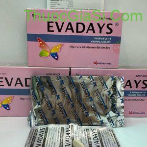 Viên đặt âm đạo Evadays 1 vỉ x 10 viên điều trị viêm nhiễm nấm âm đạo
