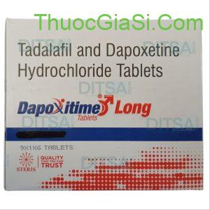 DAPOXITIME LONG (Tadalafil 10 mg & dapoxetine 30 mg) - trị rối loạn cương dương và xuất tinh sớm - hộp 1 vỉ x 4 viên 1 dapoxitime long tablet