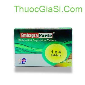 Embagra forte table (sidernafil 50 mg & Dapoxetine 30 mg) - thuốc trị cương dương và xuất tinh sớm - hộp 1 vỉ x 4 viên 1 embagra